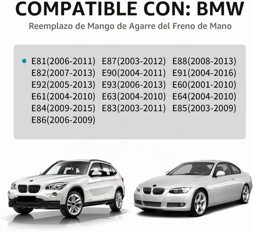 Vista 7 de AIRSPEED de fibra de carbono para BMW Funda de mango de freno de mano Compatible con BMW 1 2 3 4 Series E90 E91 E92 Z4 E85 E86 E87 E81 E82 E87 E88