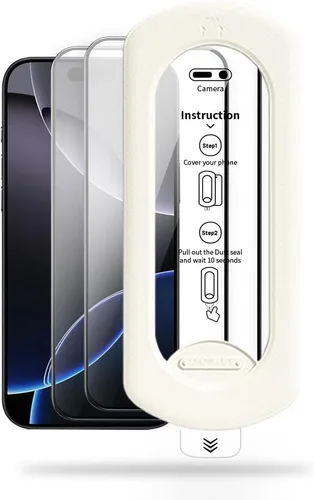 Vista 12 de Paquete de 3 protectores de pantalla de vidrio templado para iPhone 17 Air con kit de alineación automática, polvo automático, grado militar 9H+