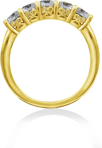 Vista 2 de Amazon Essentials Anillo de plata de ley de cinco piedras con circonita cúbica de corte redondo Infinite Elements (anteriormente colección Amazon)