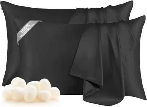 Vista 49 de THXSILK Funda de almohada 100% seda de morera para la salud del cabello y la piel, funda de almohada suave y lisa con cremallera oculta, ambos lados