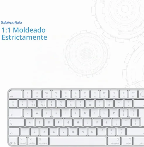 Vista 4 de Funda de teclado para teclado mágico M4 iMac 2024 (diseño europeo, llave de entrada de 7 formas) (modelo A3119, Touch ID, con llave numérica), funda