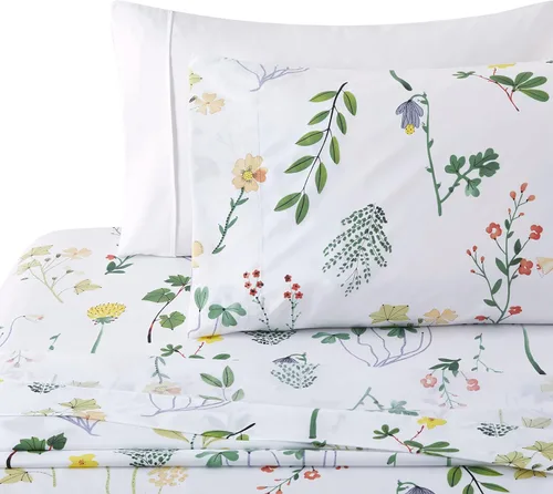 Vista 2 de Marina Decoration Ropa de cama ultra suave y sedosa con bolsillo profundo con estampado rico de rayón derivado de bambú para todas las estaciones