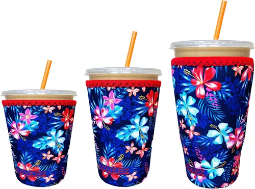 Vista 65 de Funda Koverz para café helado, funda aislante de neopreno para taza, se ajusta a una taza de café de 32 Oz., lavable y reutilizable, accesorios