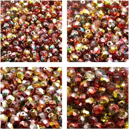 Vista 13 de Juego de cuentas de cristal checo pulido al fuego en color aguamarina AB para la fabricación de joyas y manualidades - diferentes tamaños 0.118 in