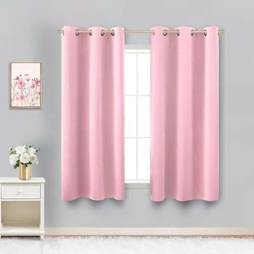 Vista 32 de KOUFALL Cortinas de Baño Aqua para Ventana, Juego de 2 Paneles Decoración Costera Cortinas Cortas Opacas para Ventana Pequeña de Cocina Puerta