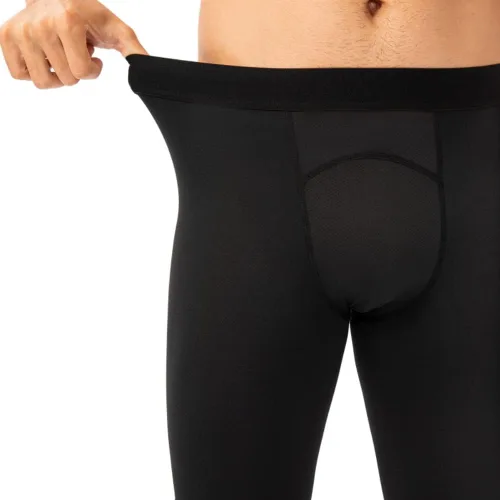 Vista 39 de Pantalones de compresión para hombre, mallas de compresión de una pierna para baloncesto, capri 3/4, leggings atléticos, capa base de secado fresco
