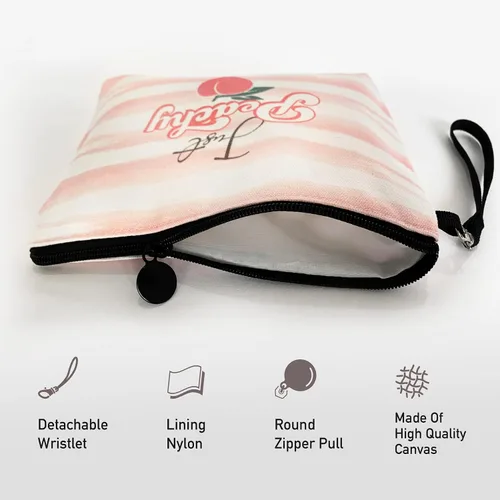 Vista 4 de Hglian Bolsa de maquillaje de viaje, Rosado, Just Peachy