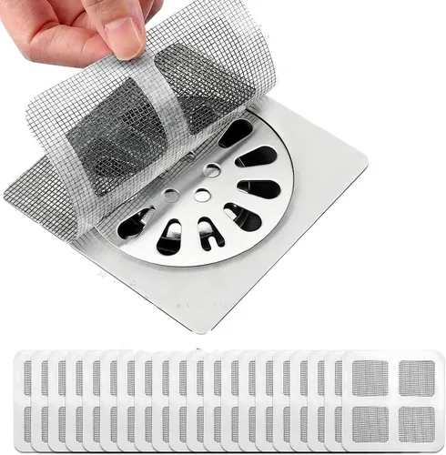 Vista 7 de Adhesivos desechables para drenaje de pelo, nueva actualización desechable para suelos y duchas, protector de drenaje de ducha de baño con cubierta