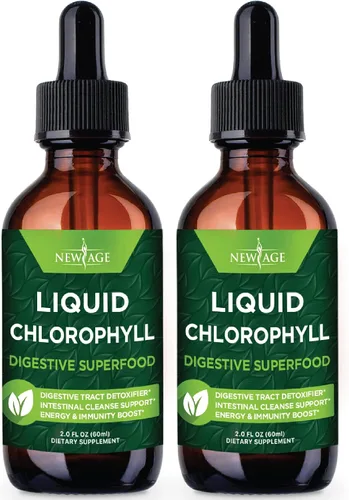 Vista 8 de NEW AGE Gotas líquidas de clorofila - Concentrado natural - Potenciador de energía, digestión y apoyo del sistema inmunológico, desodorante interno