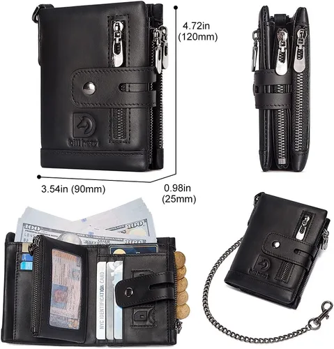 Vista 5 de bill heart Billetera BH0002-Cadena, Negro -, Compacto