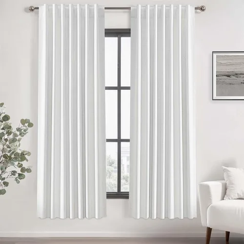 Vista 79 de UHITECH Cortinas opacas de 35 pulgadas de largo para sala de estar, 2 paneles, cortina opaca corta para cocina para ventanas pequeñas, cortinas