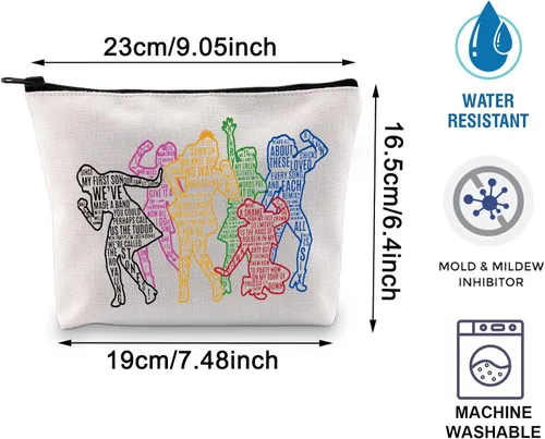 Vista 2 de BLUPARK Seis regalos inspirados en la música - Bolsa de maquillaje Queens para amantes del teatro musical y Broadway, Blanco apagado, Historia