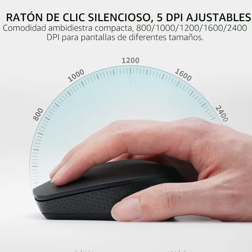 Vista 5 de Rapoo 9010M Combo de teclado y mouse multidispositivo, juego de teclado y mouse inalámbrico 2.4GHz/Bluetooth 5.0/4.0 para Windows/Mac/Linux/Chrome