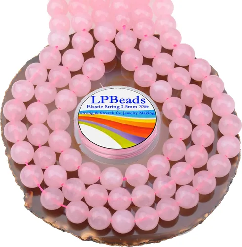 Vista 51 de LPBeads 100 Cuentas de 8mm Cuentas Redondas Naturales de Chakra, Cuentas Sueltas de Piedra Preciosa Redondas para Hacer Joyas con Cordón Elástico