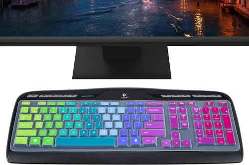 Vista 7 de Logitech K330 - Funda para teclado inalámbrico Logitech MK335 MK320, teclado de escritorio inalámbrico Logitech K330, accesorios de piel protectora