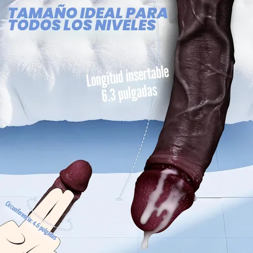 Vista 4 de 6.3'' Black Dildo Sex Toy, Soft Body-Safe Silicone Realistic Dildos Negro