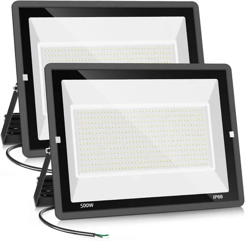Vista 10 de XYCN Paquete de 3 reflectores LED de 100W, reflector LED impermeable IP66 para exteriores, luces de seguridad exteriores súper brillantes