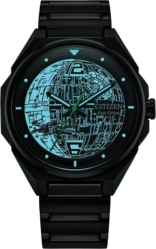 Vista 4 de Citizen Reloj ecológico Wars Death Star para hombre Negro y dos tonos