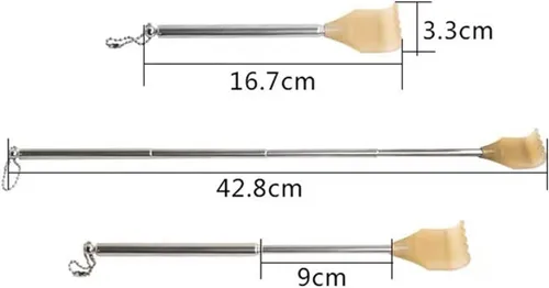 Vista 5 de Pequeño rascador de espalda extensible, masajeador de espalda con forma de garra, masajeadores manuales de espalda de acero inoxidable