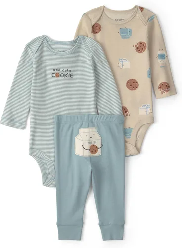 Vista 12 de Carter's Baby Boys' 3-piece Bodysuit Pant Sets Construcción azul
