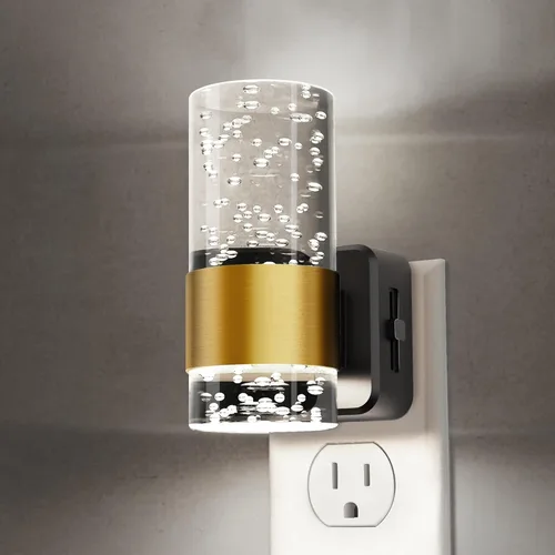 Vista 46 de L LOHAS LED Las luces nocturnas se enchufan a la pared, luz nocturna con Anillo de oro-3CCT