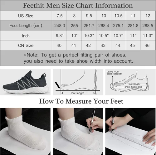 Vista 7 de Feethit - Tenis de correr transpirables, ligeros, cómodos y antideslizantes para hombre