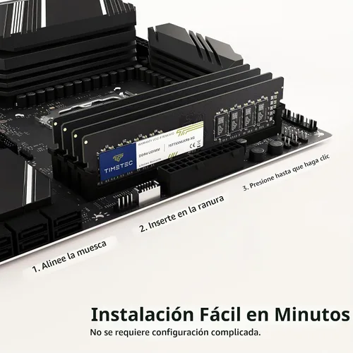 Vista 5 de Timetec Hynix IC DDR4 3200MHz PC4-25600 CL16 1.35V sin búfer no ECC diseñado para juegos y de alto rendimiento compatible con AMD e Intel Desktop