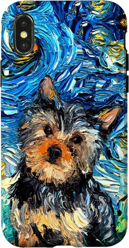 Vista 5 de iPhone 16 Yorkshire terrier Starry Night Cute Yorkie Dog Art por Aja Case