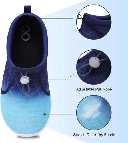 Vista 4 de XIHALOOK Zapatos acuáticos para mujeres y hombres, secado rápido, con cordón, para playa, natación, piscina, surf, deportes acuáticos