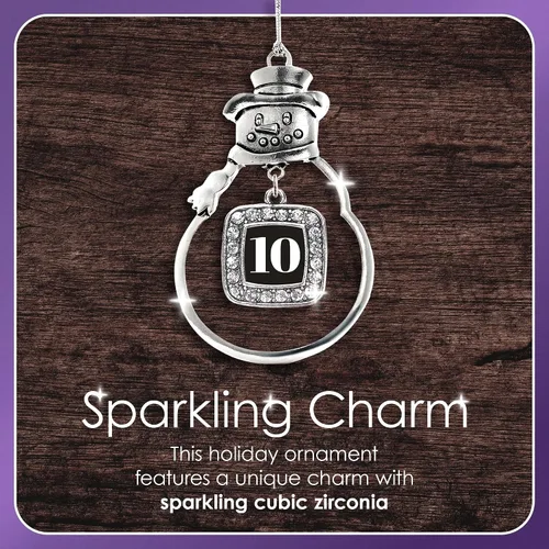 Vista 5 de Inspired Silver - Big Sis - Adorno de Navidad plateado - Adorno de árbol de Navidad con dije de corazón con circonita cúbica - Decoración colgante