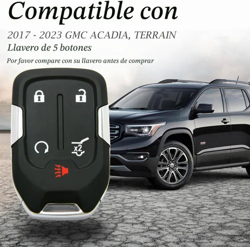 Vista 5 de Vitodeco Funda de cuero genuino para llavero inteligente con correa de cuero compatible con GMC Acadia, GMC Terrain (modelos 2017 - 2023), 5