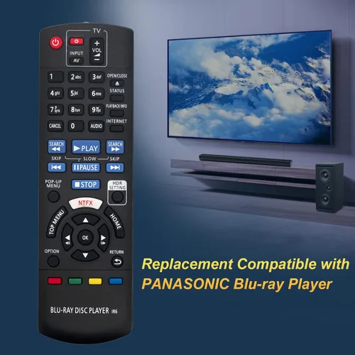 Vista 2 de N2QAYB001147 Reemplazo de control remoto compatible con Panasonic 4K Blu-Ray Disc Player DP-UB820 DP-UB820-K DMP-UB300 P-UB820EB-K DP-UB9000