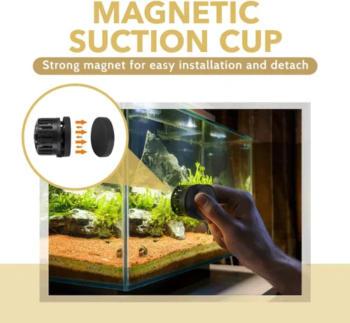 Vista 2 de hygger Mini Wave Maker - Cabezal magnético de CC para acuario con controlador de pantalla LED para tanque de agua salada, bomba de circulación