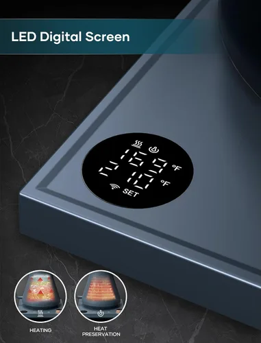 Vista 5 de INTASTING Hervidor eléctrico, hervidor eléctrico de cuello de cisne, control preciso de temperatura de ±1 ℉, interior de acero inoxidable, Azul