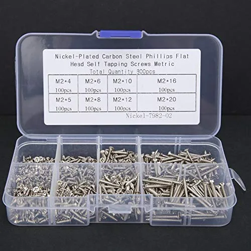 Vista 6 de 800Pcs M2 Carbon Steel Cross Screws Nickel Plated Countersunk Head Self-Tapping Screw Combination Set tapa tornillos DUO ER