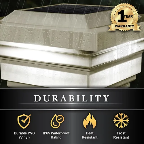 Vista 6 de Classy Caps Regal - Tapa solar para poste (bronceado, 4 x 4 pulgadas)