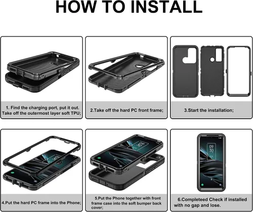 Vista 7 de Asuwish Funda de teléfono para iPhone 12 Mini 5.4, híbrida, resistente, a prueba de golpes, protección dura, a prueba de caídas, cuerpo completo