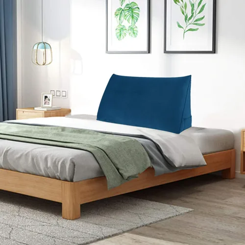 Vista 11 de Johnear Almohada triangular para cabecero, almohada de cuña de algodón y lino, almohada grande para respaldo de lectura para sofá y cama, soporte