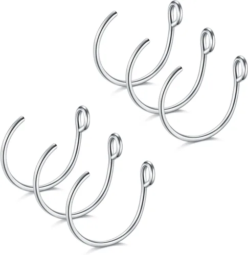 Vista 8 de D.Bella Piercing falso de 0.71 oz para labio sintético, septum y nariz, 0.31 pulgadas Dorado