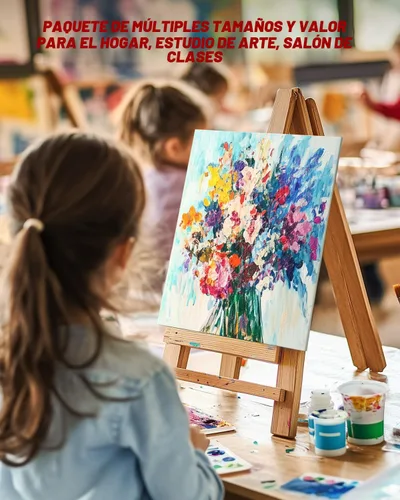 Vista 9 de Simetufy Paquete de 42 tableros de lienzo pequeños de 5 x 7 pulgadas para pintar, paneles de lienzo planos preimprimados de 8 onzas, sin ácidos