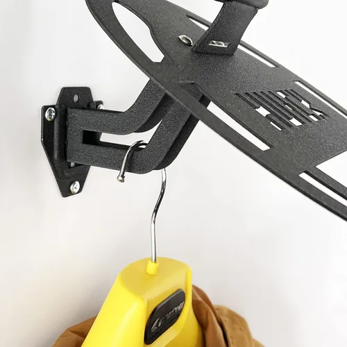 Vista 3 de HUCK Paquete de 2 Soportes de Montaje en Pared para Cascos para Cascos de Motocicleta, Abrigos (Básico, Negro)