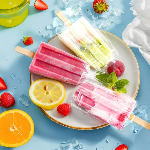 Vista 2 de Miaowoof 200 bolsas de paletas sellables, bolsas de hielo para helados, envoltorios transparentes autoadhesivos, 6.3 x 3.2 pulgadas desechables