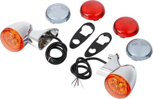 Vista 10 de TCT-MOTORPARTS Soporte de luz intermitente negro con 4 cables para Harley Touring Road Glide 2015-2024