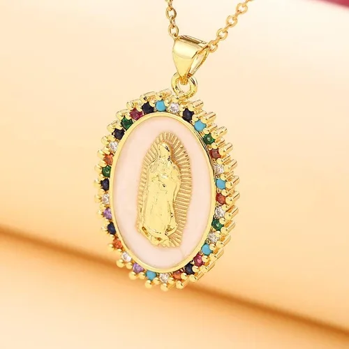 Vista 3 de Joyería de moda - Collar con colgante de rosario turco hip hop, collar con colgante de acero dorado vintage 2023 para mujer, dije de joyería