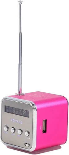 Vista 2 de Mini música de altavoz, FM Radio PC Soporte de moda Reproductor de CD estéreo portátil Radio portátil con la mejor tarjeta TF y disco U verde ()