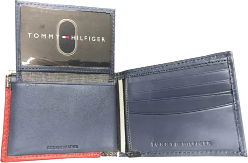 Vista 4 de Tommy Hilfiger Passcase and Valet - Billetera plegable - Rojo/Azul marino/Blanco, Multi