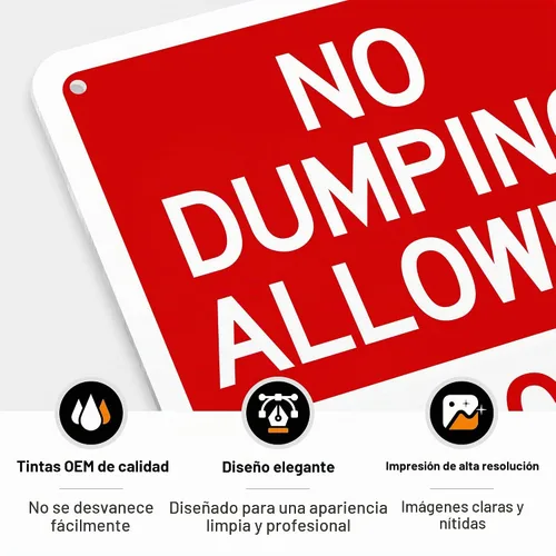 Vista 5 de No se permite el dumping No Arrojar Basura Bilingüe Sign