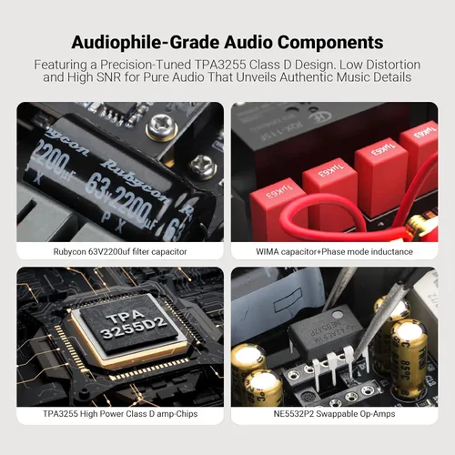 Vista 6 de AIYIMA A07 MAX Amplificador Estéreo de 2 Canales para Audio del Hogar 300W*2 TPA3255 Clase D Amplificador de Potencia/Amplificador Mono Enlazable