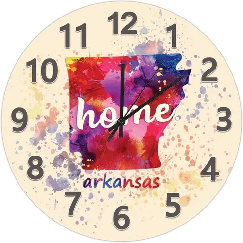 Vista 106 de UFunhome Reloj de pared con mapa del estado de Nevada, acuarela, Estados Unidos, reloj redondo de madera, funciona con pilas, silencioso, sin