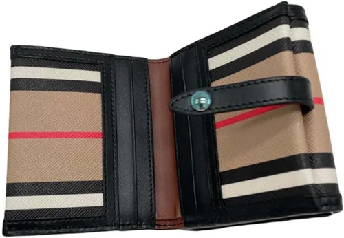 Vista 3 de Burberry Cartera pequeña con diseño de rayas, color beige Archive